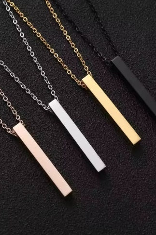 BAR NECKLACE 4 SIDE ENGRAVING
