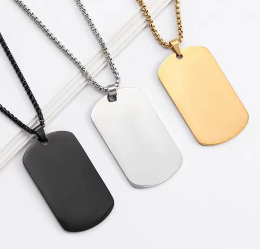 Rectangle Tag Necklace