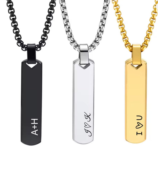 INITIAL BAR NECKLACE